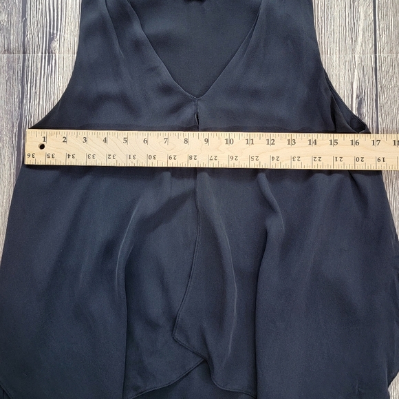 Theory Black Drape V Neck Tank Top Blouse - Picture 6 of 7